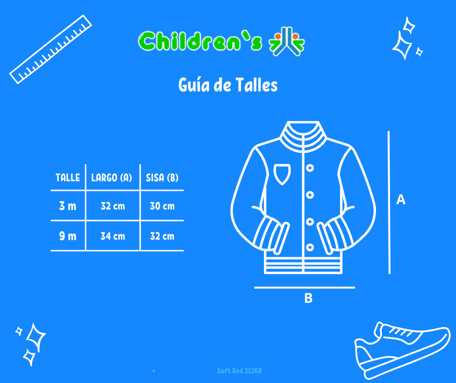 Tabla de talles — Tapado de peluche con capucha de bebe
