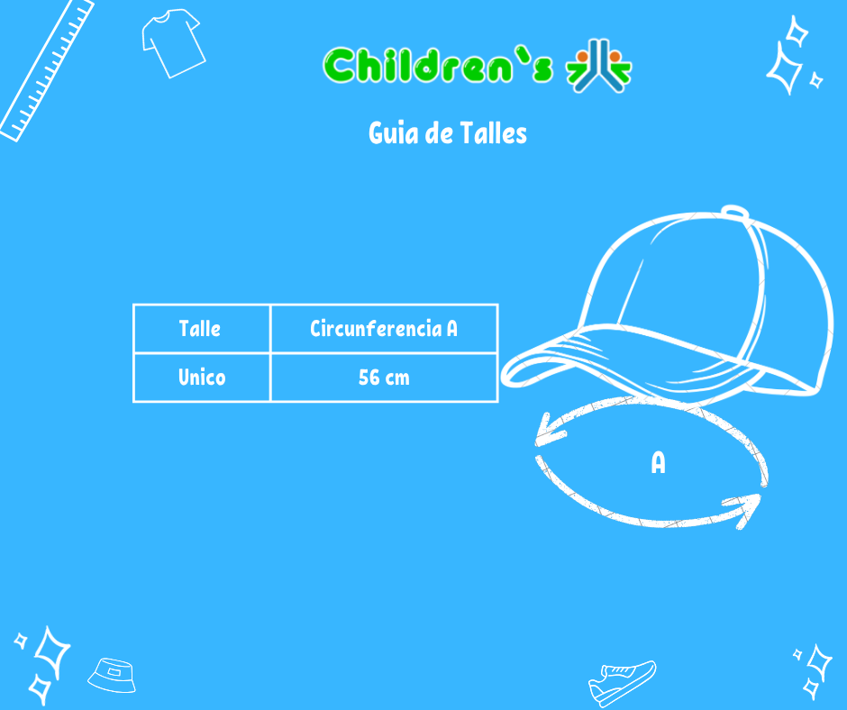 Tabla de talles — Gorro Cap Con Visera Argentina ARG Regulable