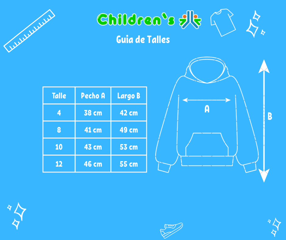 Tabla de talles — Buzo Polar con Cierre Bordado Flechas Number