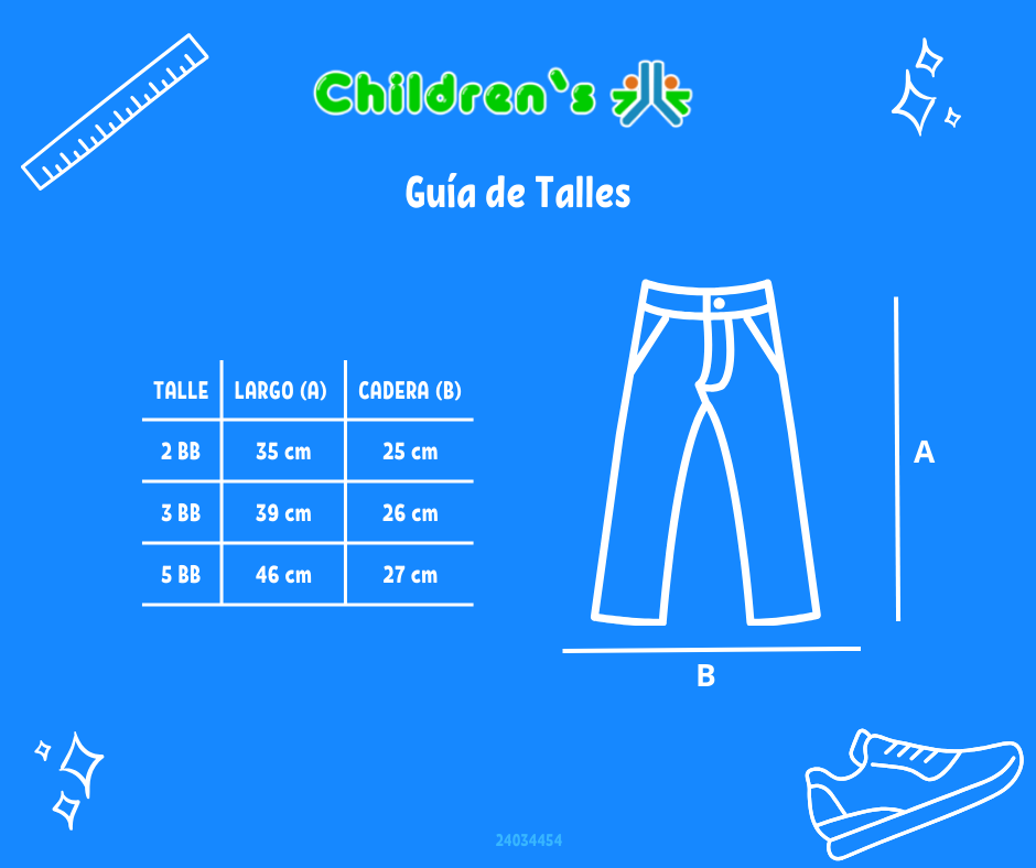 Tabla de talles — Pantalon de Corderoy Elastizado