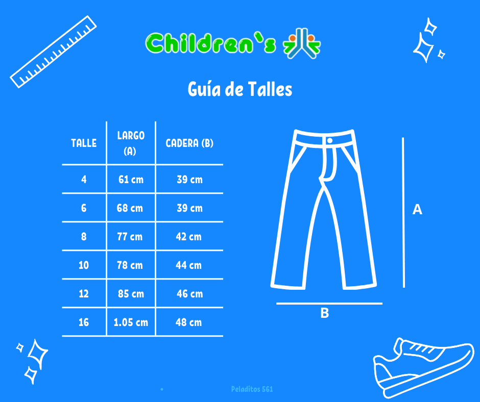Tabla de talles — Pantalon Corderoy