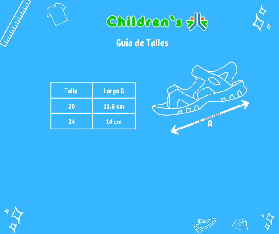 Tabla de talles — Sandalia Todo Goma 2 Velcros