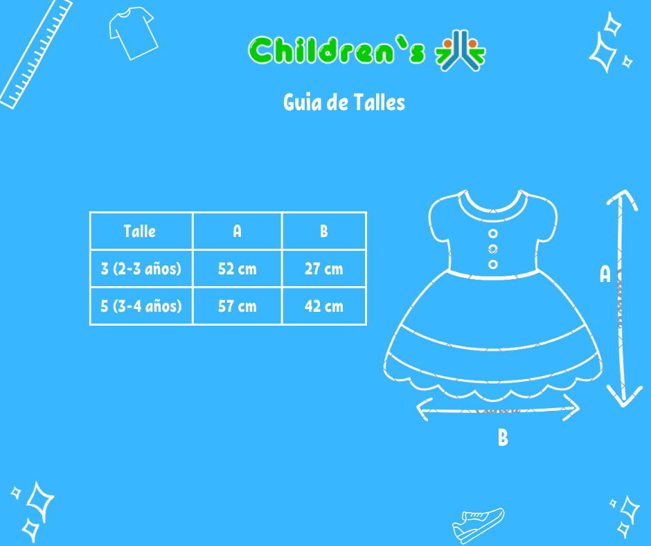 Tabla de talles — Vestido de broderie con faja en razo