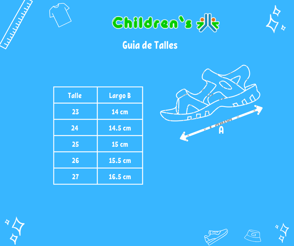 Tabla de talles — Sandalia todo Goma Franciscana Barbie