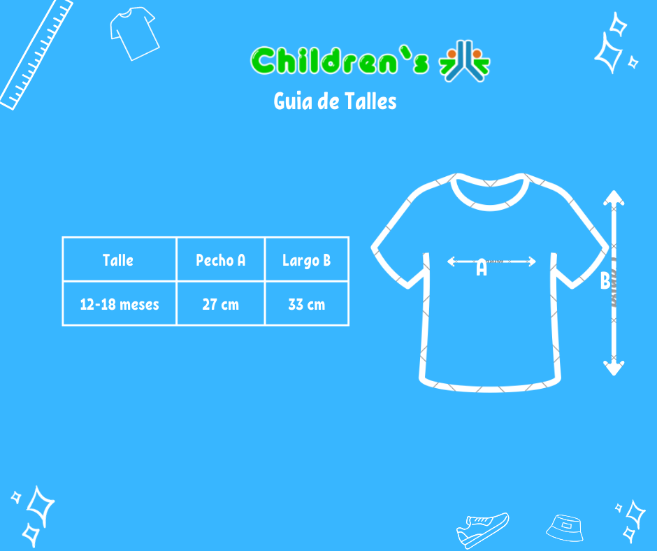Tabla de talles — Remera Musculosa Rayada Estampada Awesome