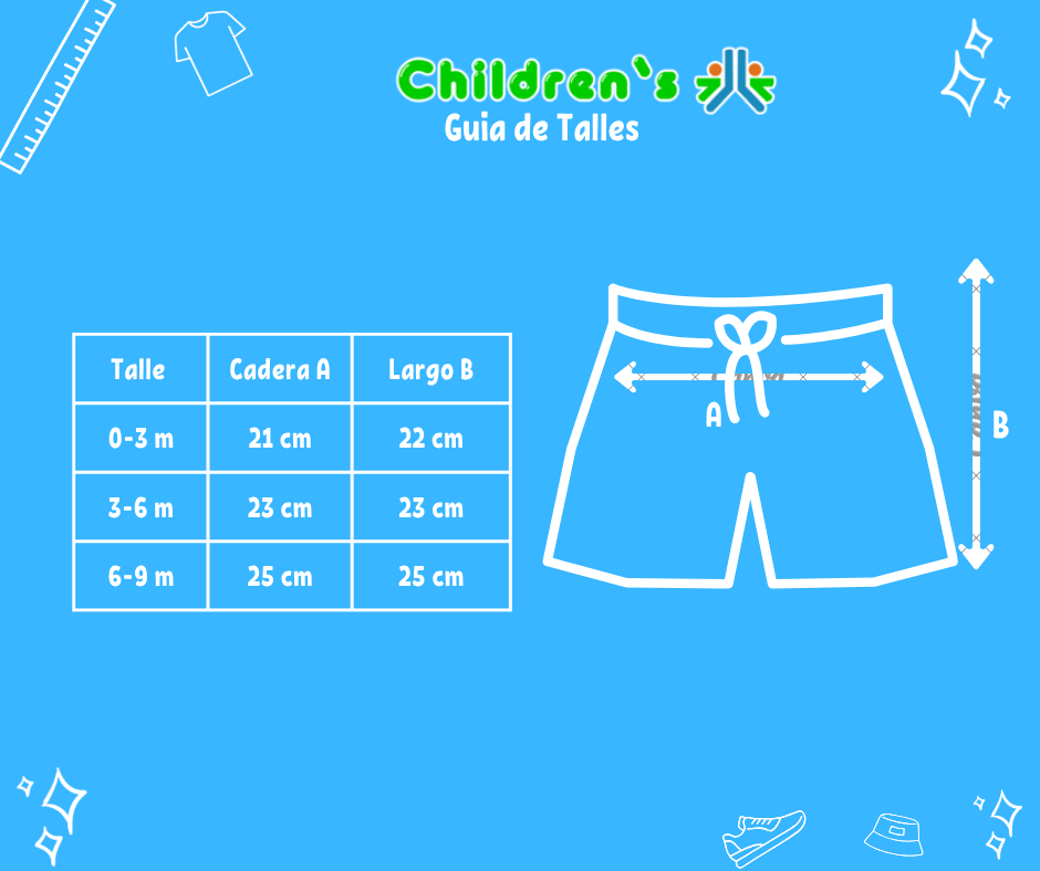 Tabla de talles — Bermuda Gabardina Con Cintura Elastizada