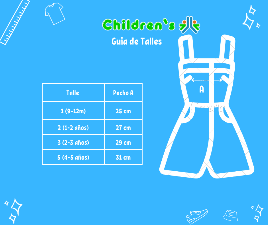 Tabla de talles — Enterito Mono Algodon Rayado