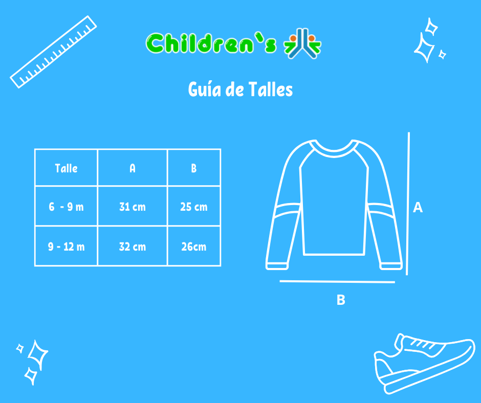 Tabla de talles — Remera manda Larga Rayada