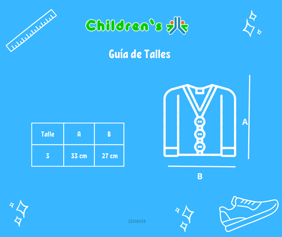 Tabla de talles — saquito de cashmilon de varon