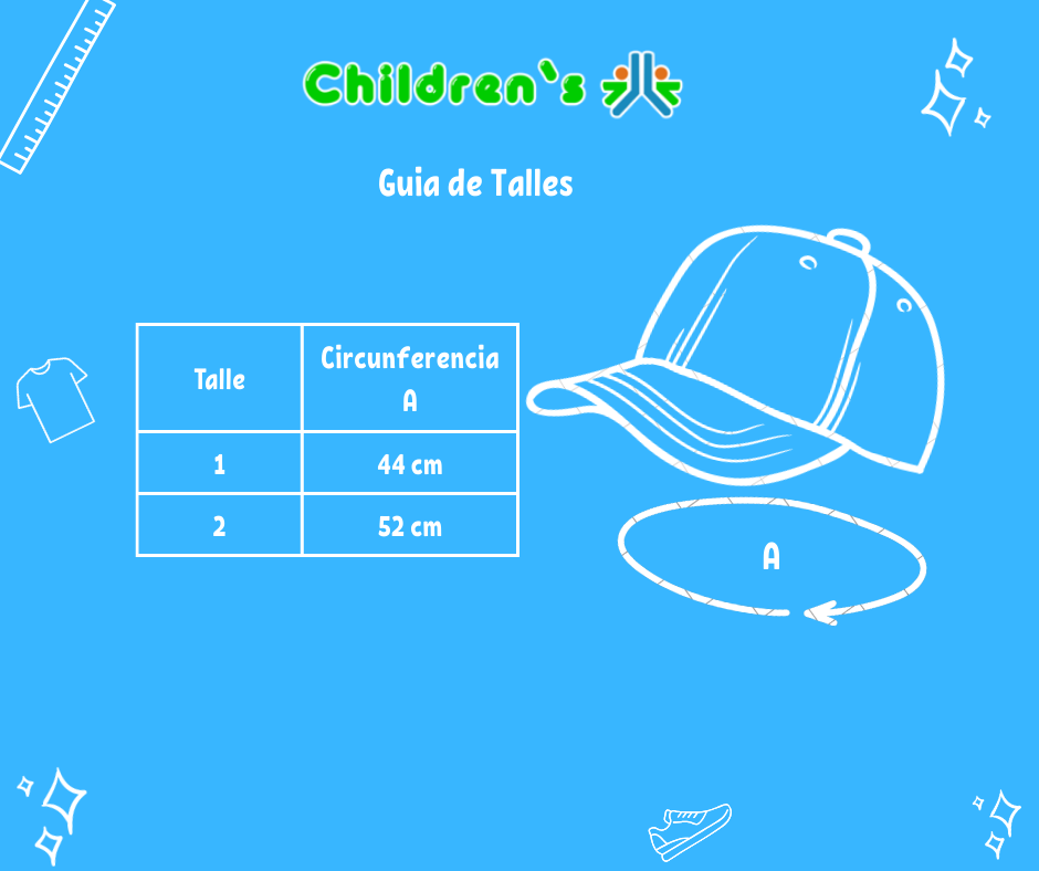 Tabla de talles — Gorro Cap Jean Barbie - Flores Bordadas
