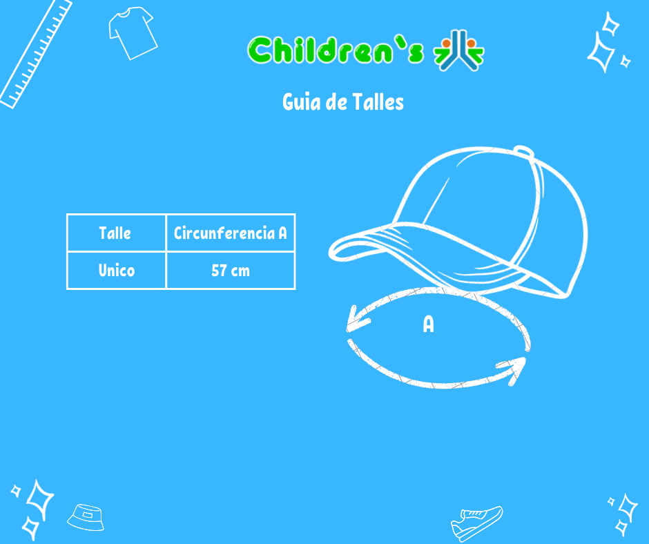 Tabla de talles — Gorro Cap Jean - Bordado "Princess"