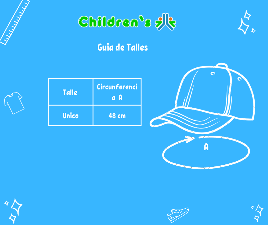 Tabla de talles — Gorro Cap - Mariposas Bordadas Regulable