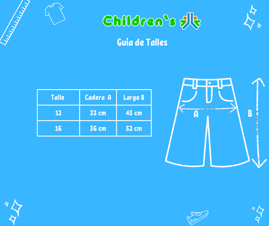 Tabla de talles — Bermuda Gabardina Elastizado Varon