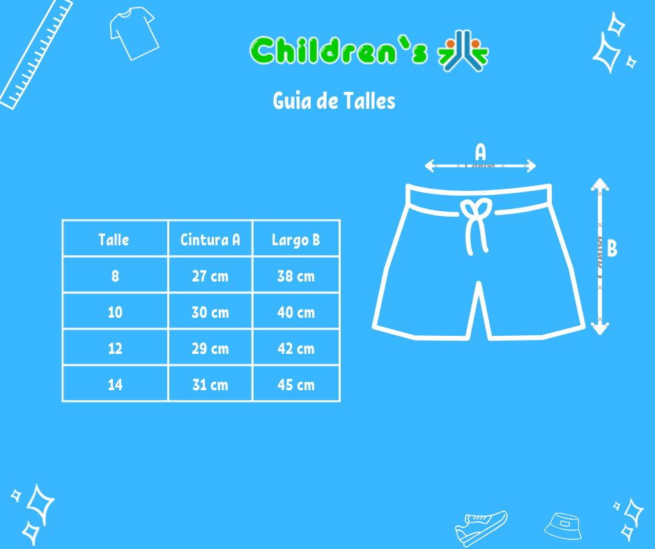 Tabla de talles — Bermuda de Jean Pre Lavado Elastizado