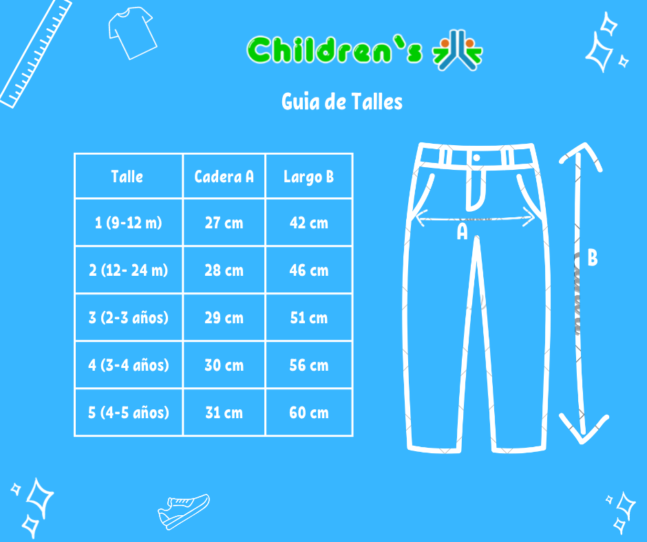 Tabla de talles — Pantalon de Gabardina Con Cintura Regulable