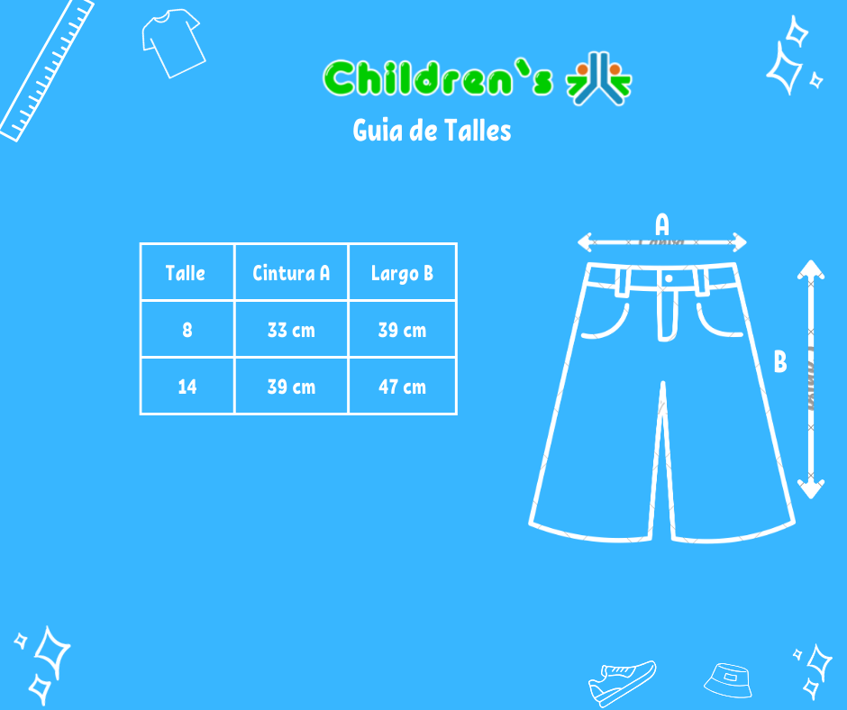 Tabla de talles — Bermuda Jean Color