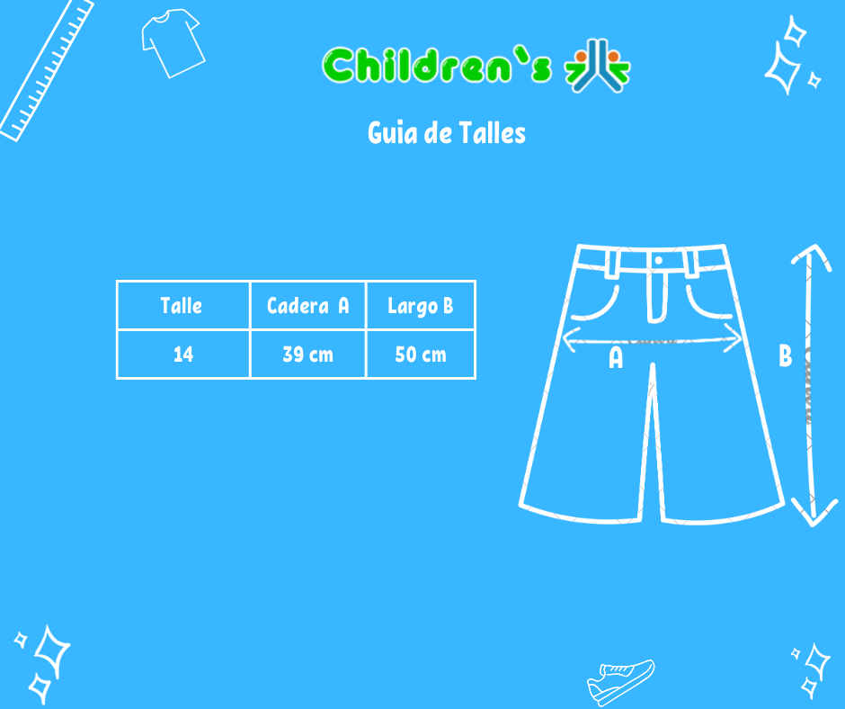 Tabla de talles — Bermuda Jean Color