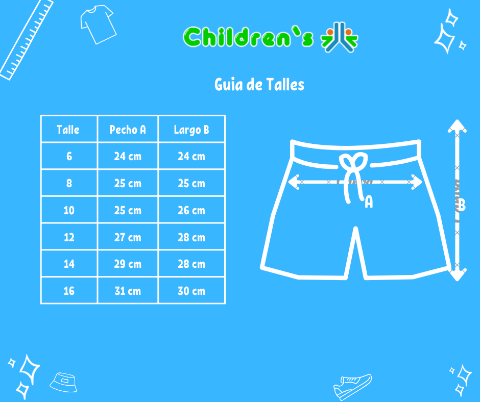 Tabla de talles — Short rustico de nena