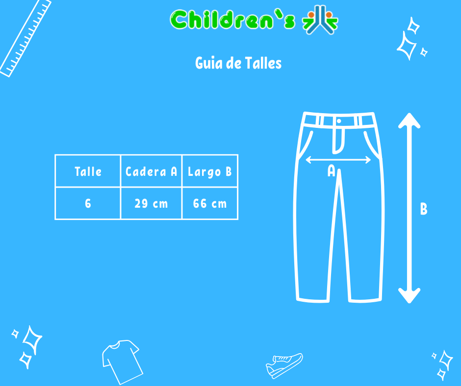 Tabla de talles — Pantalon Gabardina Spandex