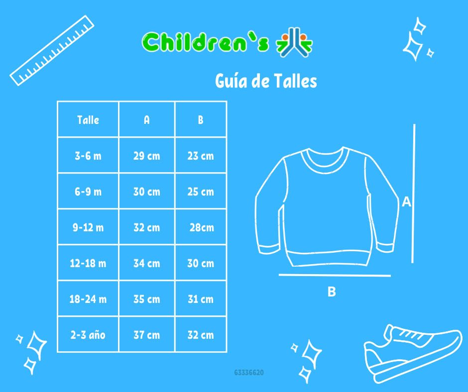 Tabla de talles — Buzo De Algodon Frizado Con Encaje