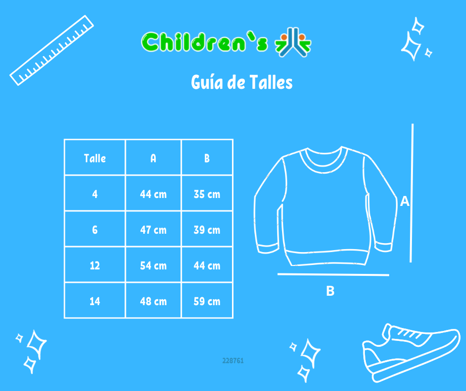 Tabla de talles — Buzo Varón Friza Estampado