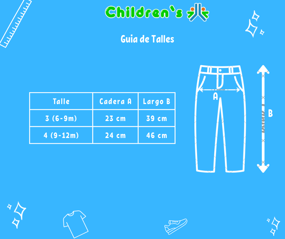 Tabla de talles — Pantalón Gabardina Con spandex y Cintura Elastizada