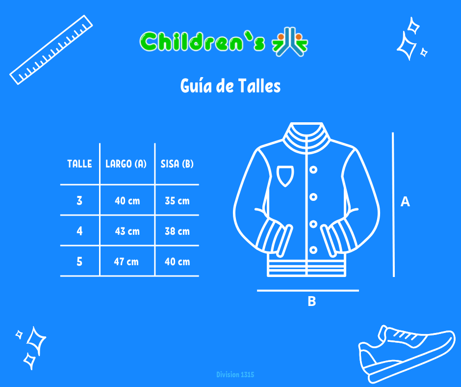 Tabla de talles — Campera Con Capucha de Plush Lisa
