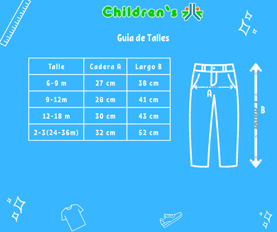 Tabla de talles — Pantalon Gabardina Cintura Regulable