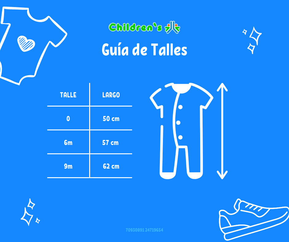 Tabla de talles — Enterito Simil Piel Con Capucha