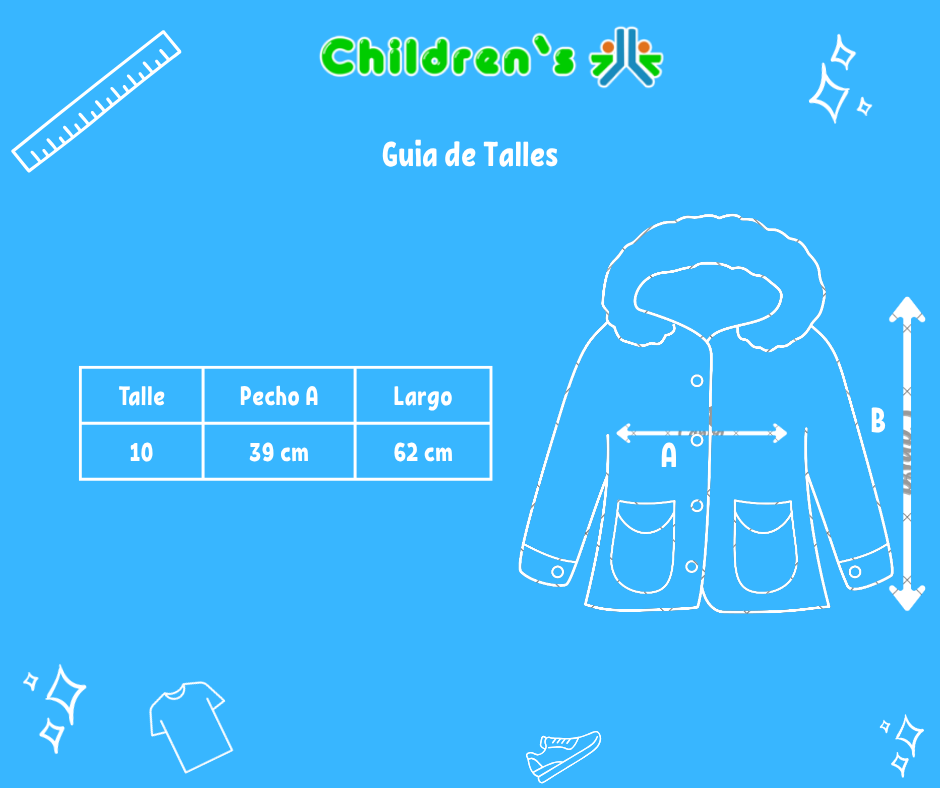 Tabla de talles — Tapado Matelasse Forrado Con Polar
