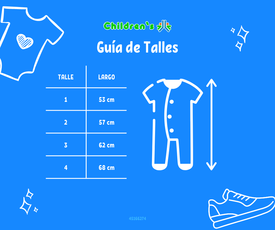 Tabla de talles — Enterito Termico Con Polar Estampado Sin Pie Nena
