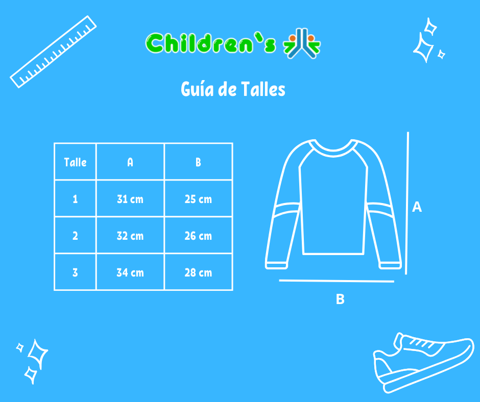Tabla de talles — Remera Rayada Manga Larga Varon