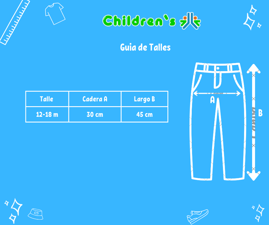Tabla de talles — Pantalón Jean Bebe Cargo