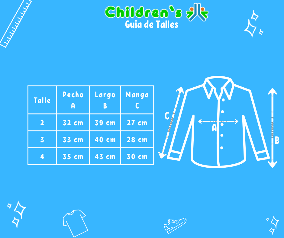 Tabla de talles — Camisa Manga Larga Escocesa