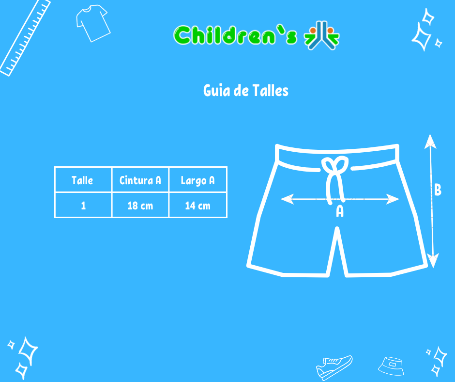 Tabla de talles — Malla Short de Baño Lycra Estampado Surf