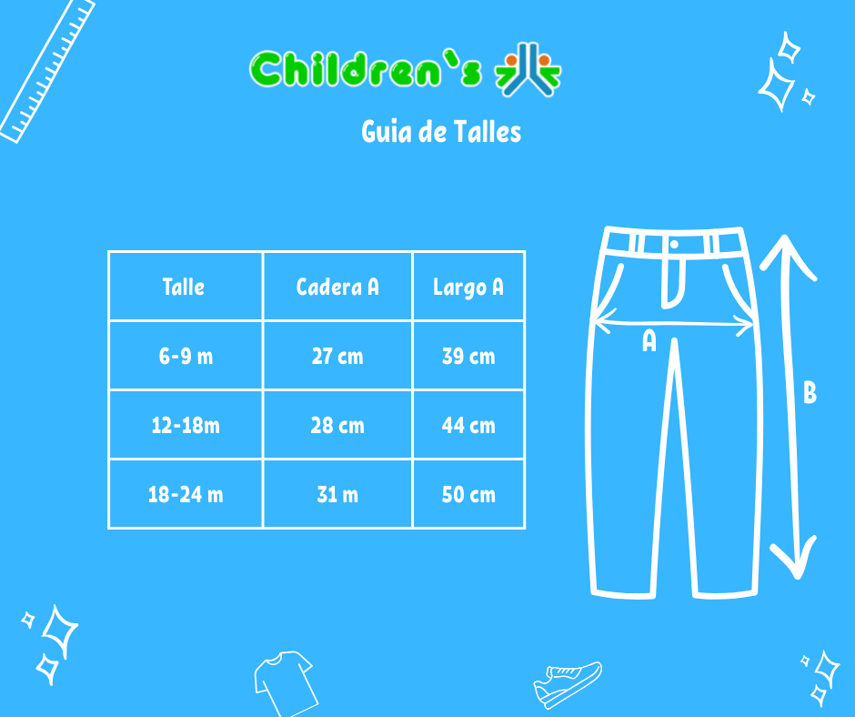 Tabla de talles — Pantalon de Corderoy Bolsillos Bordados