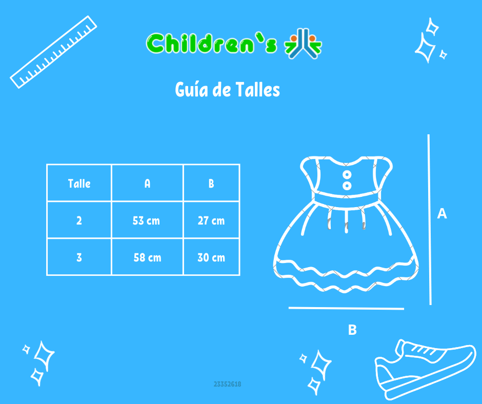 Tabla de talles — Vestido Bautismo Tul Bordado