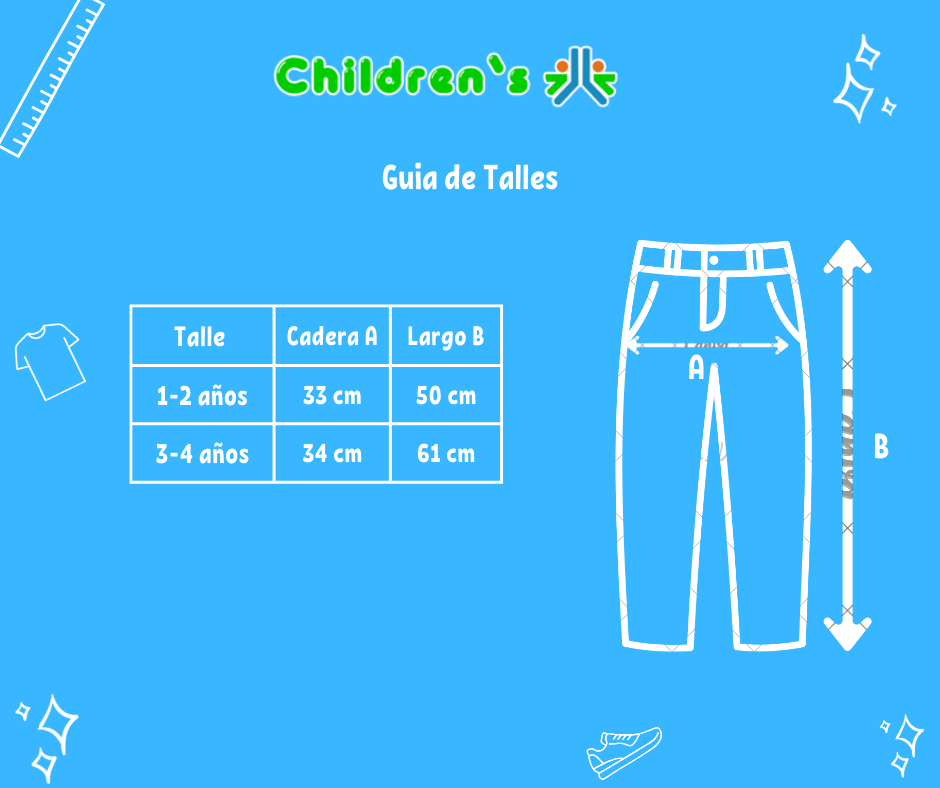 Tabla de talles — Pantalón Gabardina Cintura Regulable