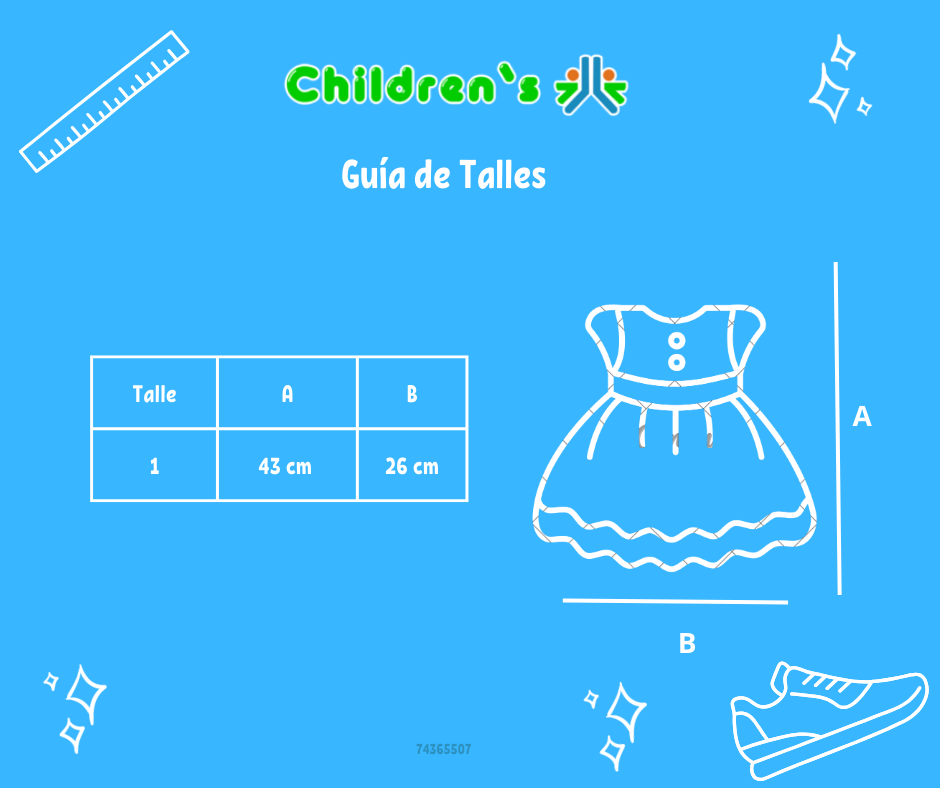 Tabla de talles — Vestido Bautismo Nena Con Tul