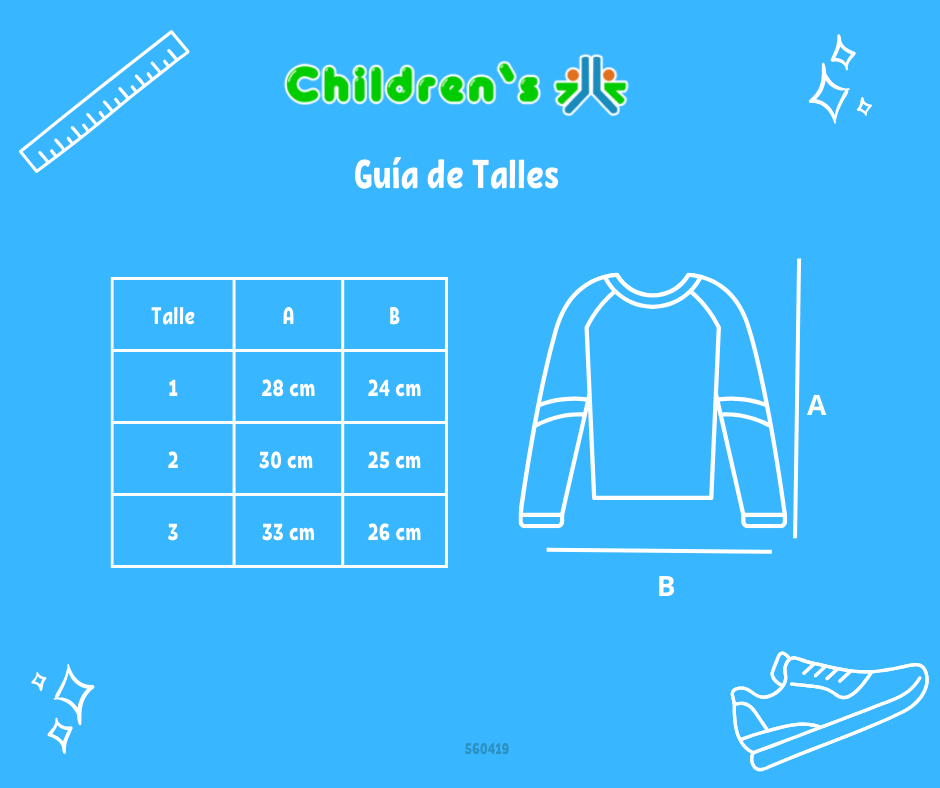 Tabla de talles — Remera Manga Larga Modal de Conejita