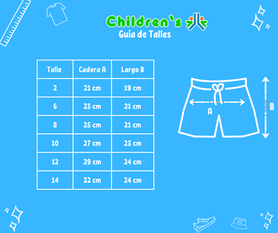 Tabla de talles — Short Rustico Estampado Con Cintura