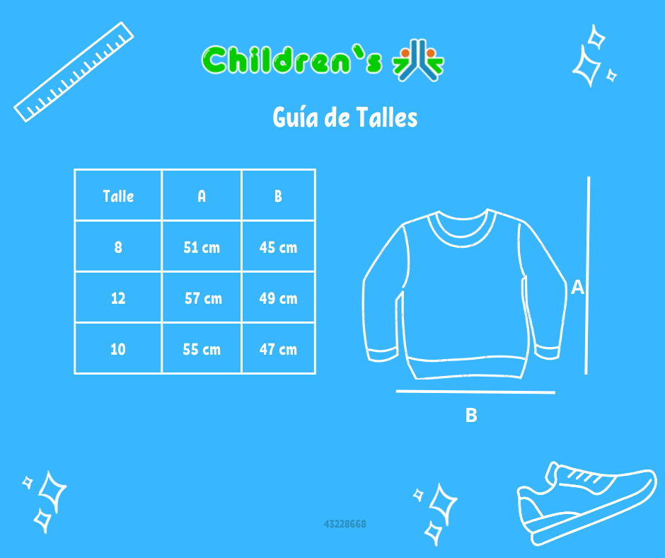 Tabla de talles — Buzo de Algodon Frizado Estampado R