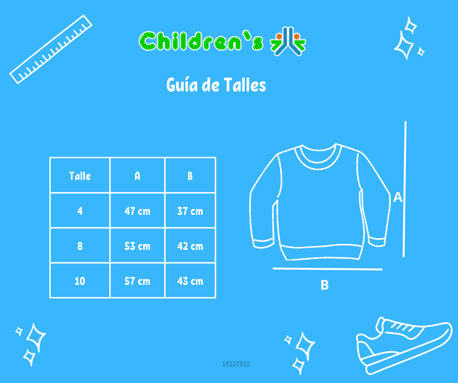 Tabla de talles — Buzo de Algodon Frizado Estampado New York Baseball