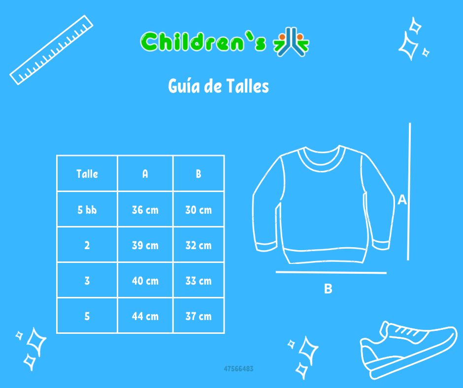 Tabla de talles — Buzo de Algodon Frizado Rayado
