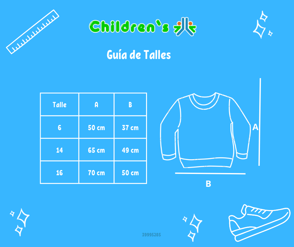 Tabla de talles — Buzo de Algodon Con Friza Estampado Tournament