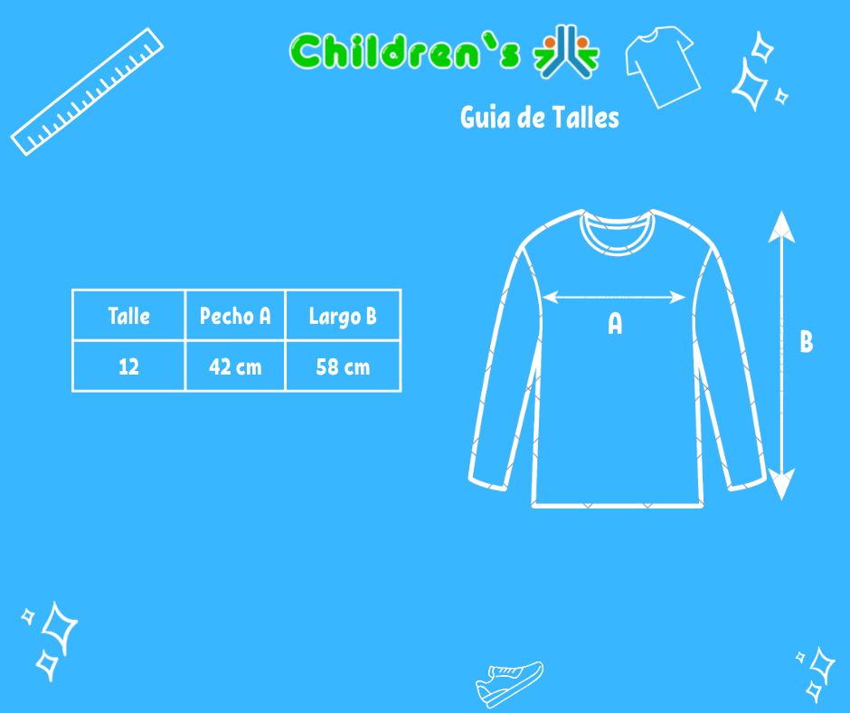 Tabla de talles — Buzo de Acetato Frizado 7 Seventeen