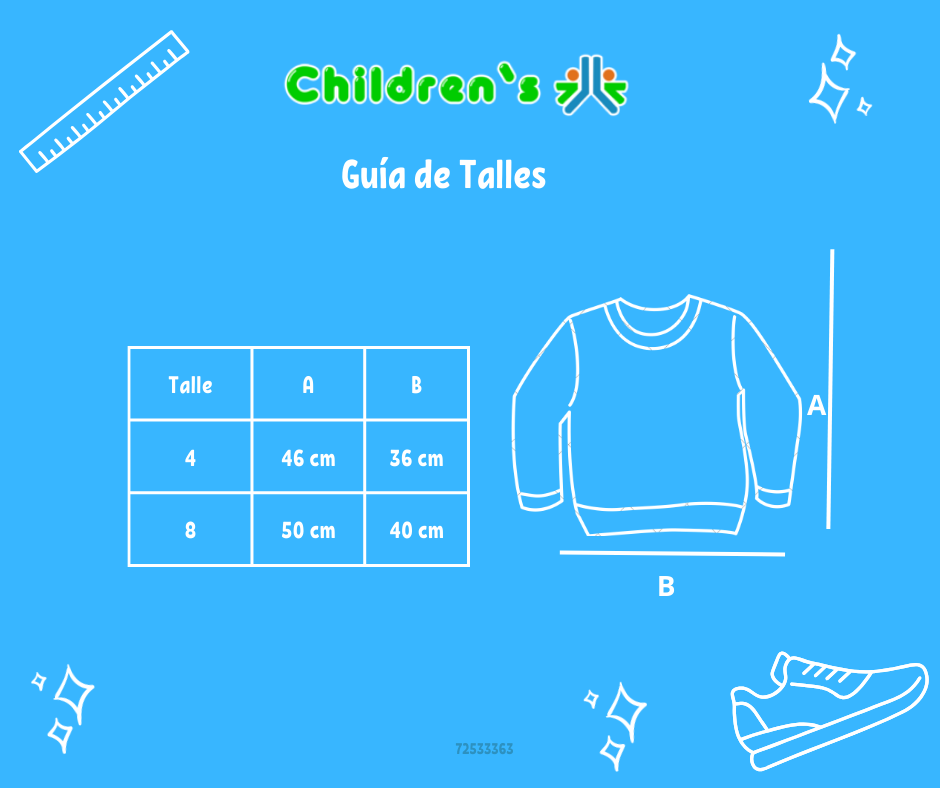 Tabla de talles — Buzo de Algodon Frizado Estampado A 87