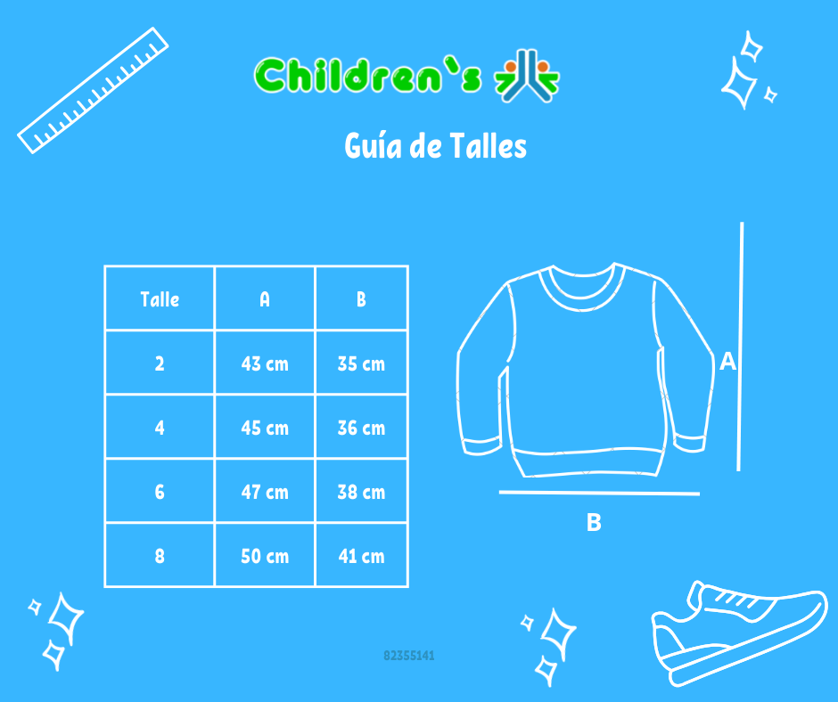 Tabla de talles — Buzo de Algodon Frizado Escudo Bordado Spirit