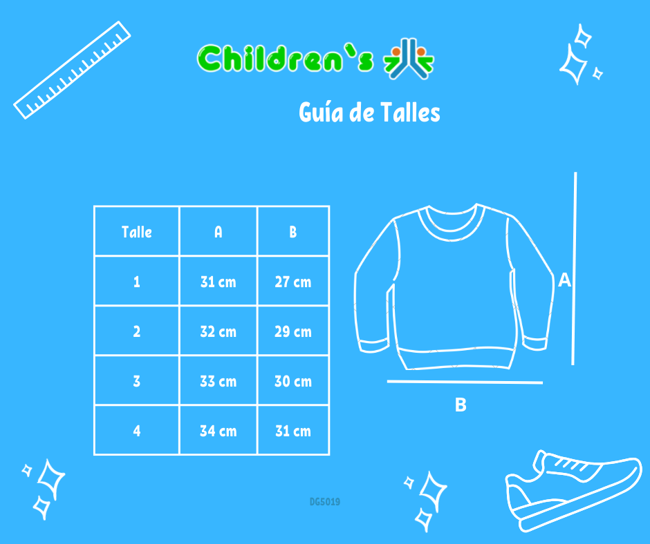 Tabla de talles — Buzo Con Friza Frizado Estampado con Florcitas
