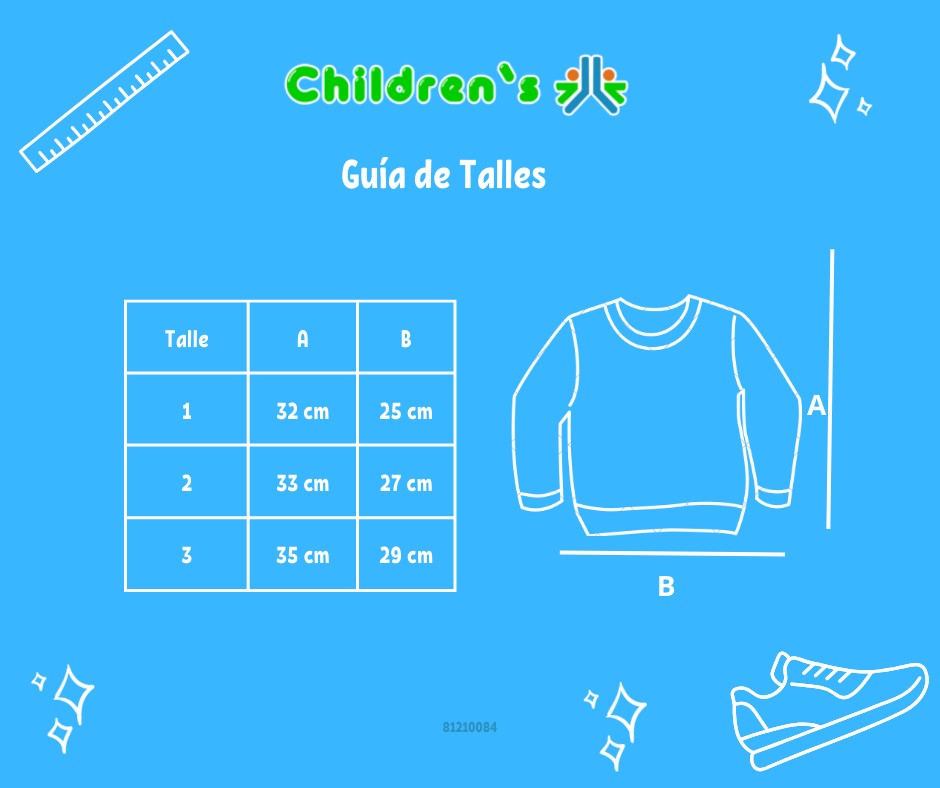 Tabla de talles — Buzo de Algodon Frizado Sin Capucha Estampado Flores
